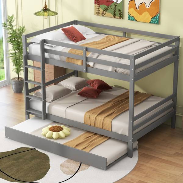 Etagenbett-O28114 Grau - Massivholz - 150 x 150 x 205 cm
