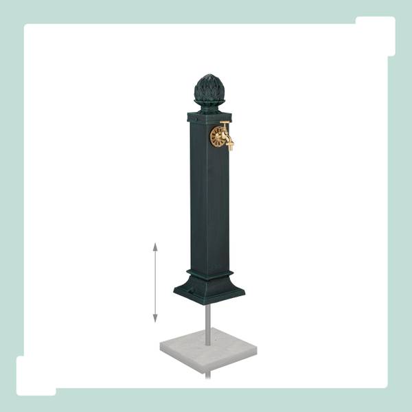 Waterzuil met kraan 80 cm goud - groen - aluminium - ijzer - 19 x 80 x 22 cm