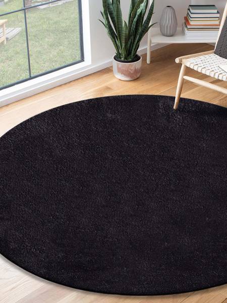 Teppich Relax waschbar Anti-Rutsch Schwarz - 200 x 200 cm
