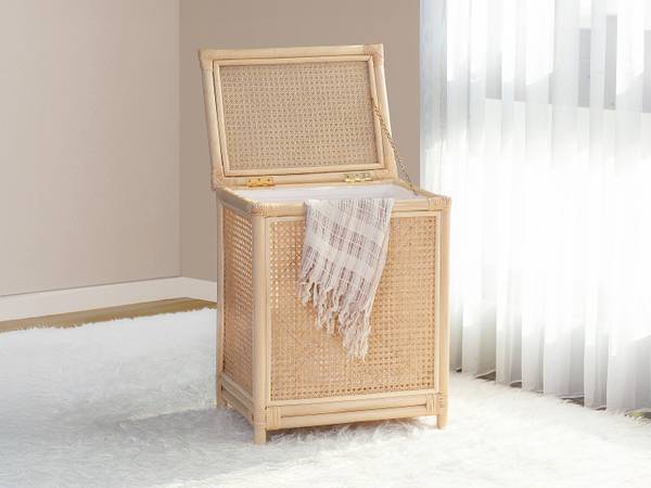 Wäschekorb CALYMA Beige - Rattan - 45 x 56 x 33 cm