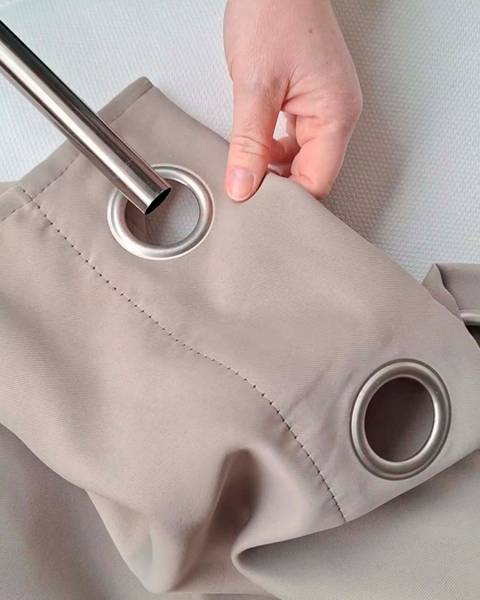 Blickdichte Gardine Grau - Polyester - 140 x 270 x 140 cm