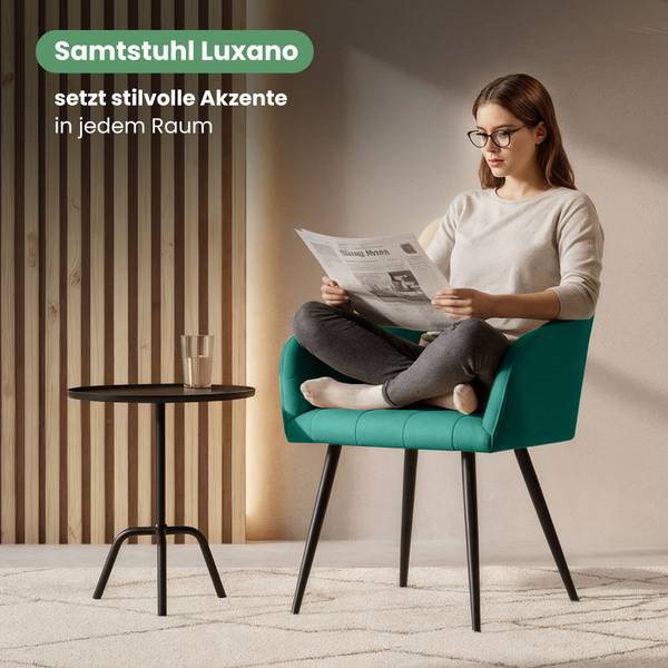 Esszimmerstuhl LUXANO 2er-Set Dunkelgrün