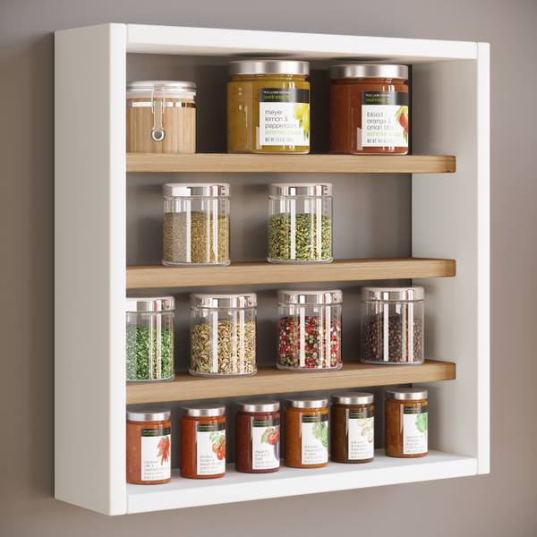 Keukenrek eikenhout - wit