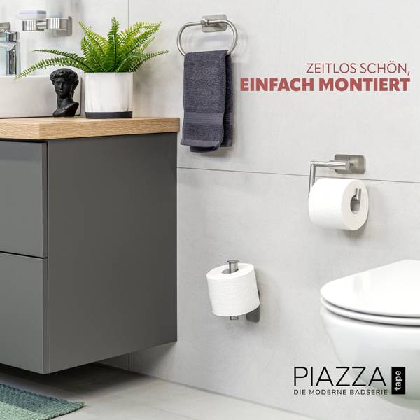Toilettenpapierhalter Piazza Tape 94043 Silber - Metall - 17 x 5 x 9 cm