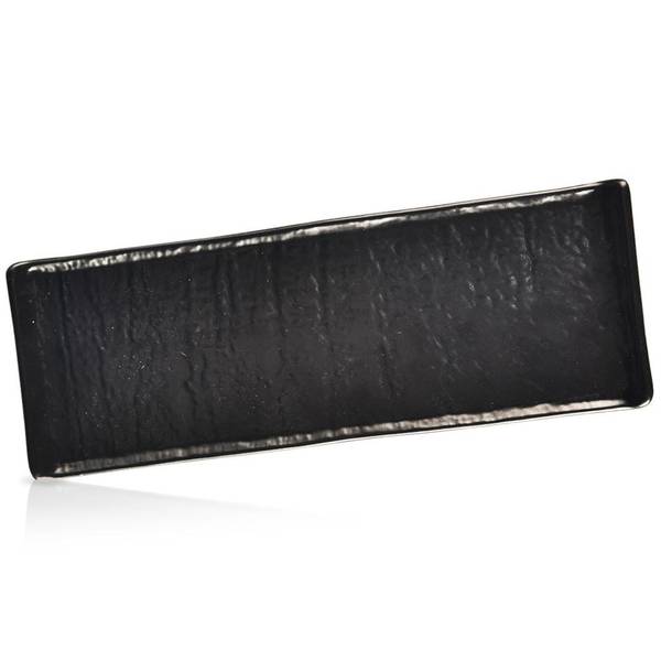 Serviertablett 153857 Schwarz - Keramik - 12 x 2 x 34 cm