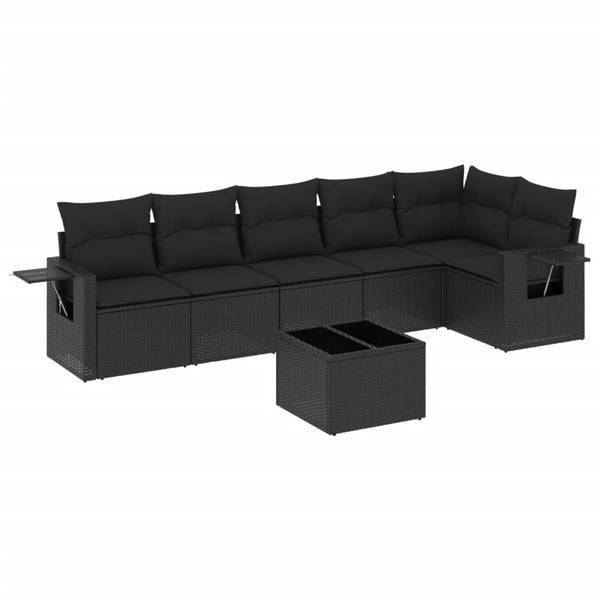 Salon de jardin 3034385-2 lot de 7 Noir