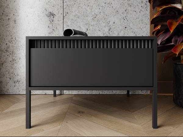 Couchtisch SORANO Schwarz - Stahl - ABS - 68 x 48 x 68 cm