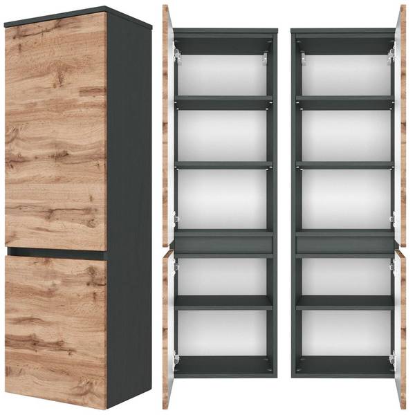 Badmöbel-Set LOUROSA-03-6 4er-Set Braun - Grau - Holzwerkstoff - 180 x 200 x 47 cm