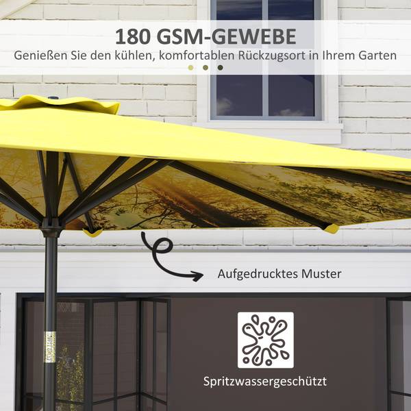 Sonnenschirm 84D-383V00YL Gelb - Textil - 294 x 247 x 294 cm
