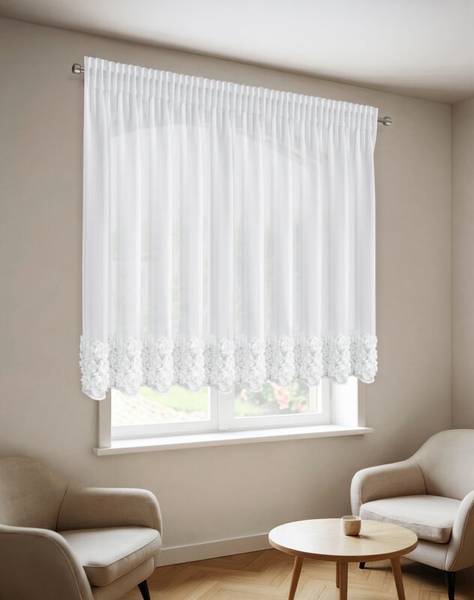 Vorhang ROSES Weiß - Textil - 300 x 1 x 120 cm