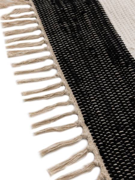 Tapijt van gerecycled materiaal Tom zwart - wit - 70 x 200 cm