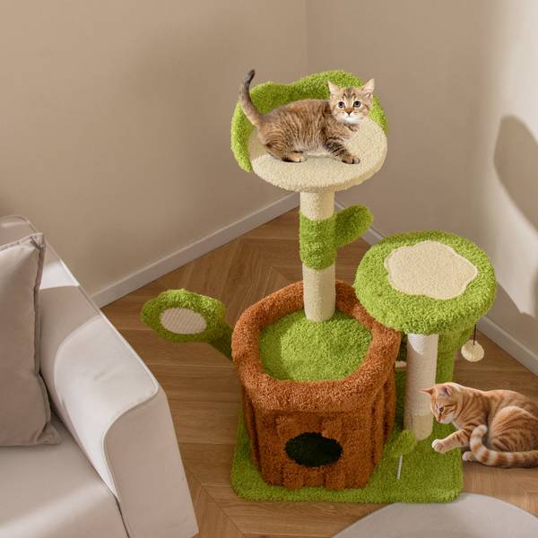 Katzenbaum BH32561SZDE Grün - Holzwerkstoff - 40 x 92 x 55 cm