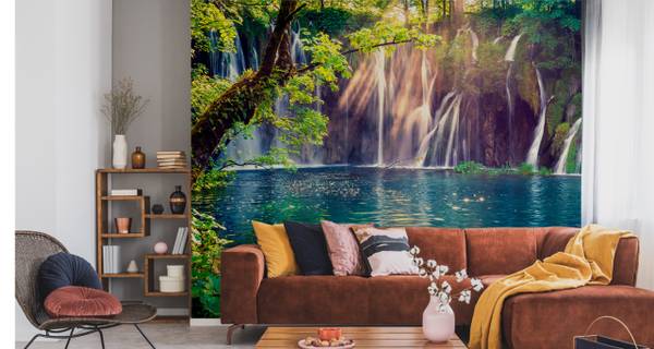 Fototapete WASSERFALL Pflanzen Natur 3D 400 x 280 x 280 cm