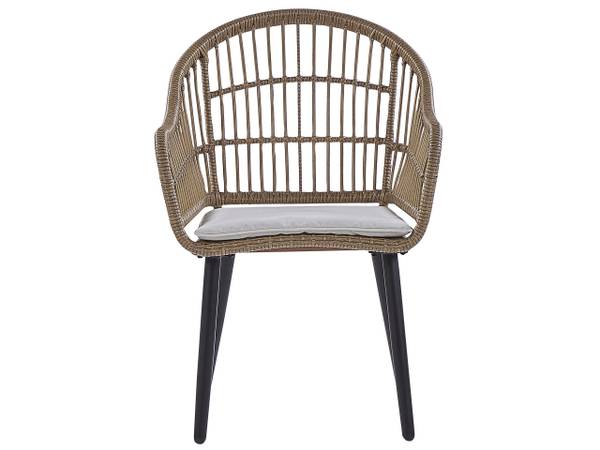 Gartentisch ALIANO II 7-tlg Beige - Schwarz - Blau - Polyrattan - 159 x 85 x 94 cm