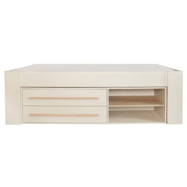 Jugendbett Captain Beige - Massivholz - 101 x 62 x 207 cm
