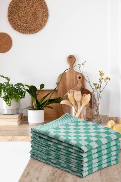 Theedoek Ruit (12-delig) groen
