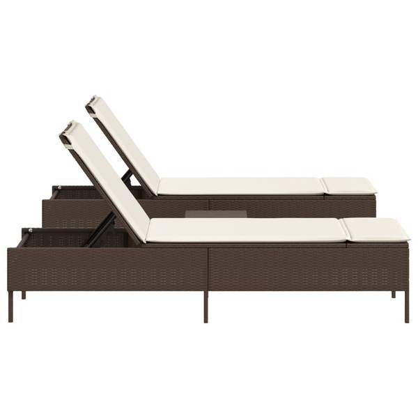 Sonnenliege 3038676 (3-teilig) Braun