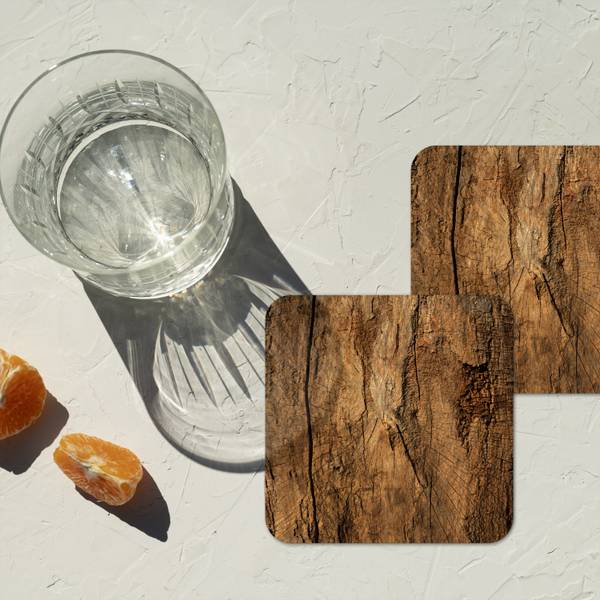 GLASUNTERSETZER Holz-Optik 6er-Set Braun - Kork - 10 x 1 x 10 cm