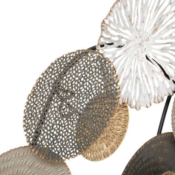Wanddekoration LEANA Grau - Metall - 7 x 80 x 79 cm