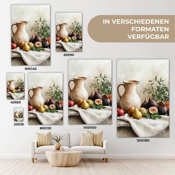 TABLEAU SUR TOILE Fruits Marron - Coton - 60 x 90 x 2 cm