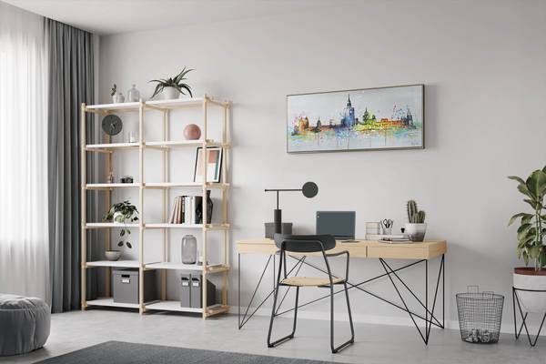 Tableau peint à la main Warsaw Urbain Coton - 120 x 60 x 4 cm