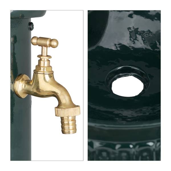 Standbrunnen Antik Gold - Grün - Aluminium - 25 x 61 x 31 cm