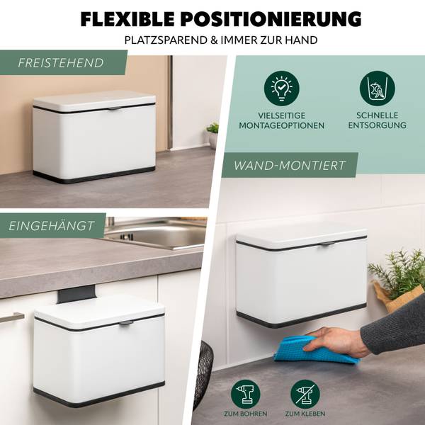 Biomülleimer 40774 Weiß - Höhe: 17 cm