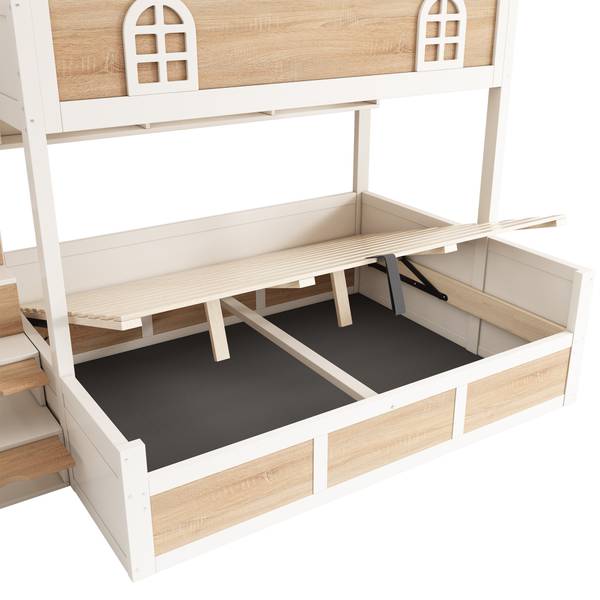 Etagenbett NaturWoody Ⅰ Braun - Holzwerkstoff - 145 x 155 x 253 cm