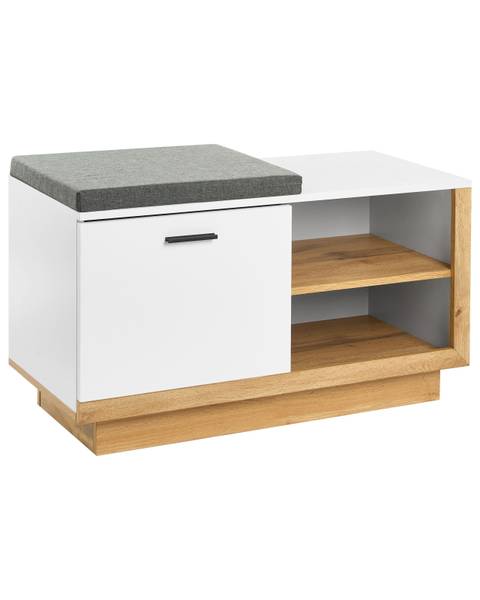 Schoenenkast COROWA bruin - grijs - wit - plaatmateriaal op houtbasis - 90 x 53 x 40 cm