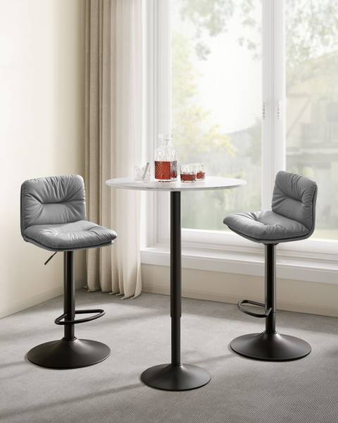 Tabourets de bar Moroni lot de 2 Gris - Textile - 41 x 110 x 47 cm