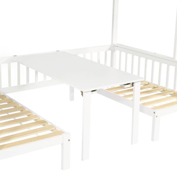 Etagenbett AtticLucyⅠ Weiß - Holzwerkstoff - Massivholz - 126 x 170 x 253 cm