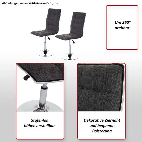 Chaise capitonnée C41 (lot de 2) Imitation béton