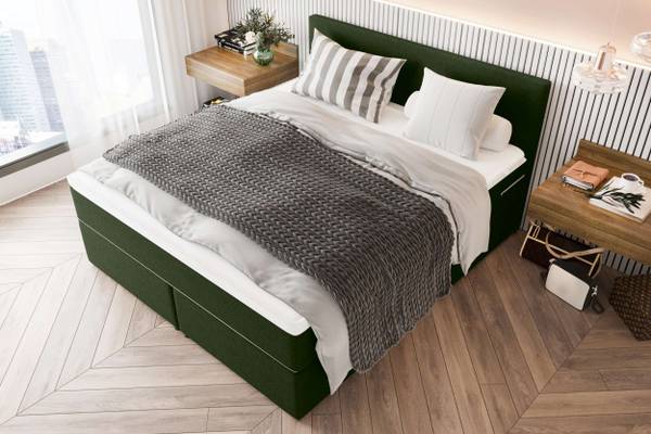Boxspringbett Phönix A Dunkelgrün - Liegefläche Breite: 160 cm