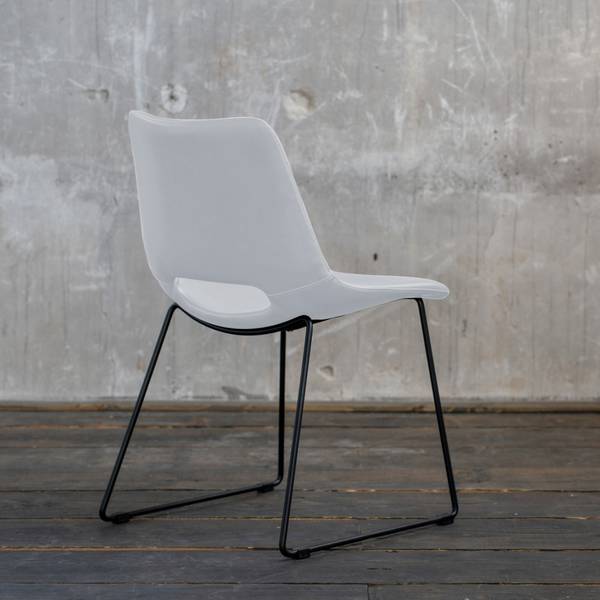 Chaise ASCO cuir synthétique Blanc - Cuir synthétique - 49 x 80 x 55 cm