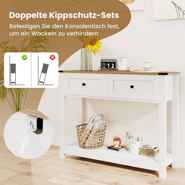 Konsolentisch VH34830 Weiß - Holzwerkstoff - 30 x 82 x 106 cm