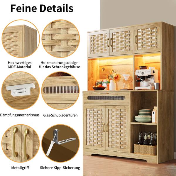Küchenschrank Thetis Ⅰ Braun - Holzwerkstoff - Metall - 40 x 180 x 120 cm