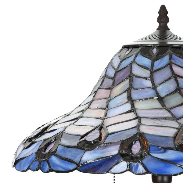 Tiffany Tischlampe Rivka Blau - Glas - 40 x 60 x 40 cm