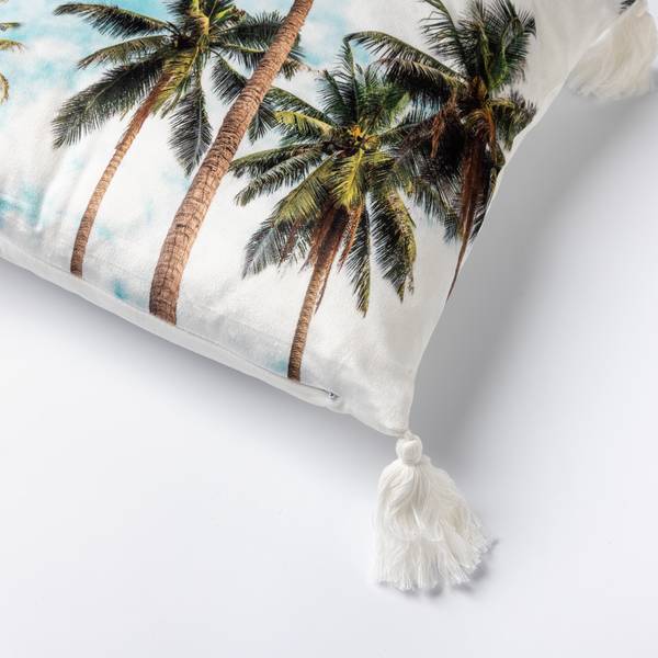 Housse de coussin Bahamas Blanc - Textile - 45 x 45 x 10 cm