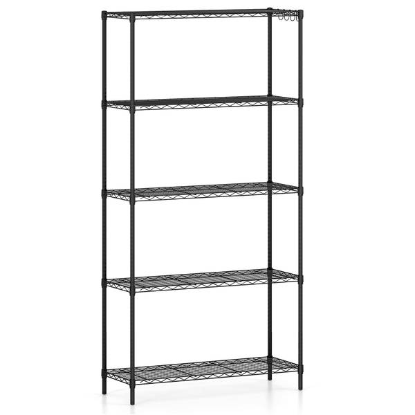 Metallregal VH34199 Schwarz - Metall - 35 x 182 x 91 cm