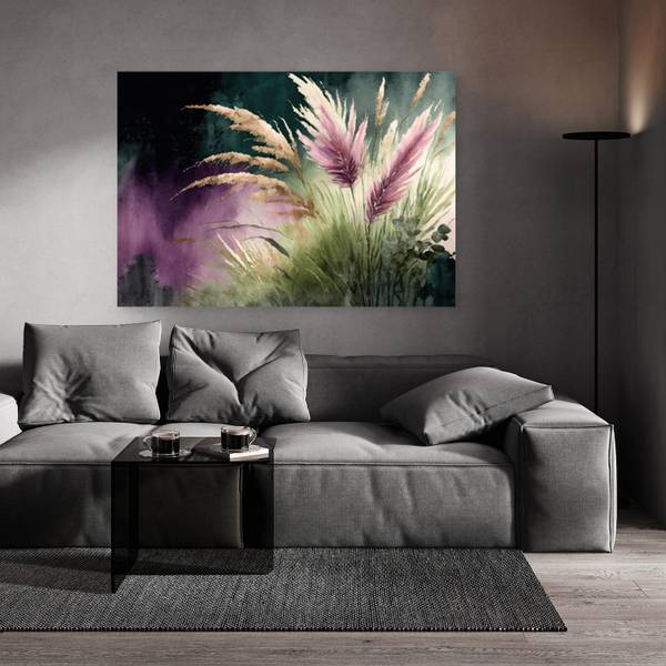 Wandbild botanik pampasgras natur 90 x 60 cm