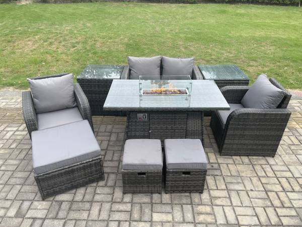 GARTENSET G(9er-Set) Grau - Webstoff - 80 x 70 x 140 cm