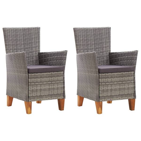 Gartenstühle 2er Set D7381 Grau - Massivholz - 59 x 88 x 59 cm