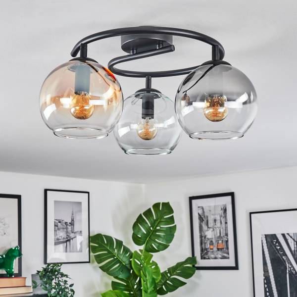 Deckenleuchte Cesaro Grau - Gelb - Metall - 16 x 16 x 16 cm