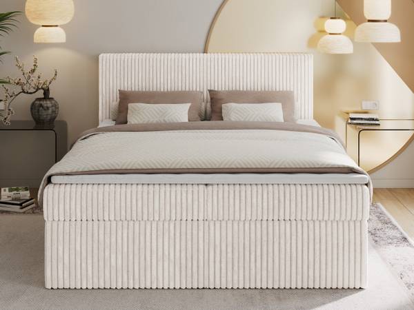 Boxspringbett TILIANO Beige - H3 - Liegefläche Breite: 180 cm