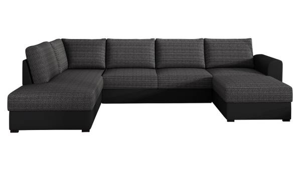 Wohnlandschaft Wilma 1 Anthrazit - Schwarz - Ecke davorstehend links