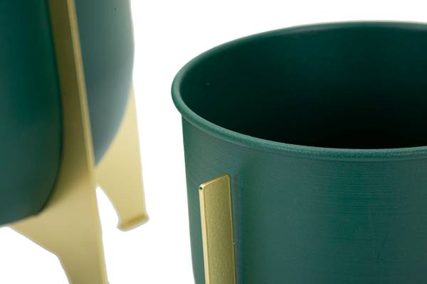 Set de 2 cache-pots en métal coloré Gren Vert - Métal - 25 x 26 x 25 cm