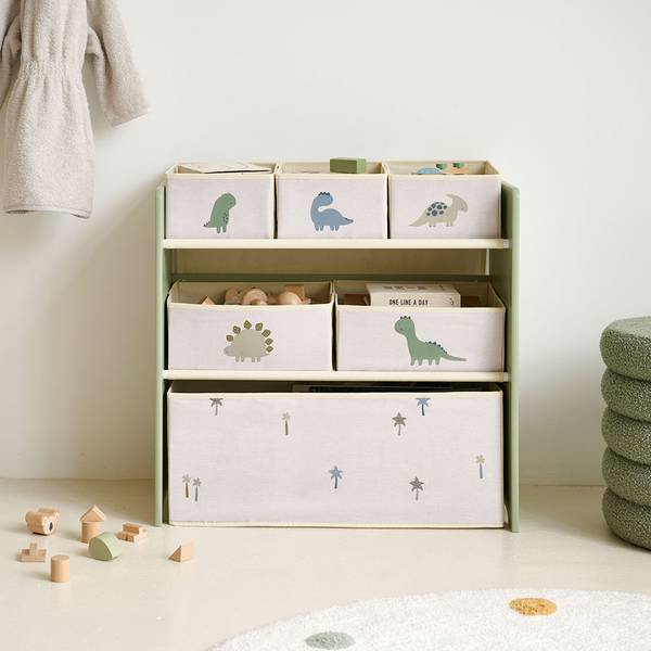 Speelgoedkast DINO groen - plaatmateriaal op houtbasis - 60 x 60 x 30 cm