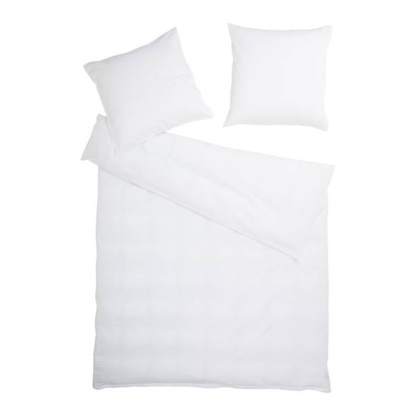 Housse de duvet SATIN-SEERSUCKER Blanc - 200 x 210 cm