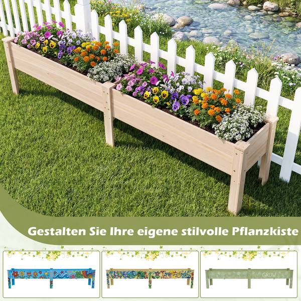 Hochbeet SF6852ZM Braun - Holzwerkstoff - 44 x 52 x 240 cm