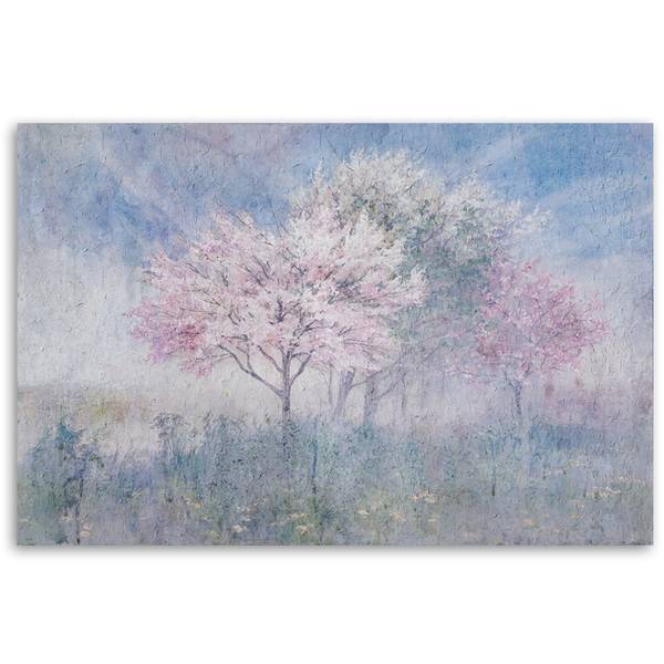 Wandbild blühender baum auf einer wiese 100 x 70 cm